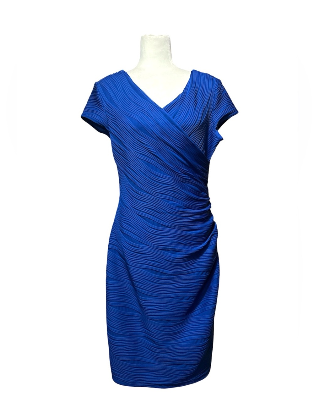 JOSEPH RIBKOFF Blue Ruched Cocktail Dress
